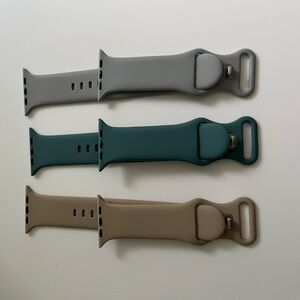 Stylish Women's Watch Bands Set - Gray, Green, Tan for Apple Watch Series 3